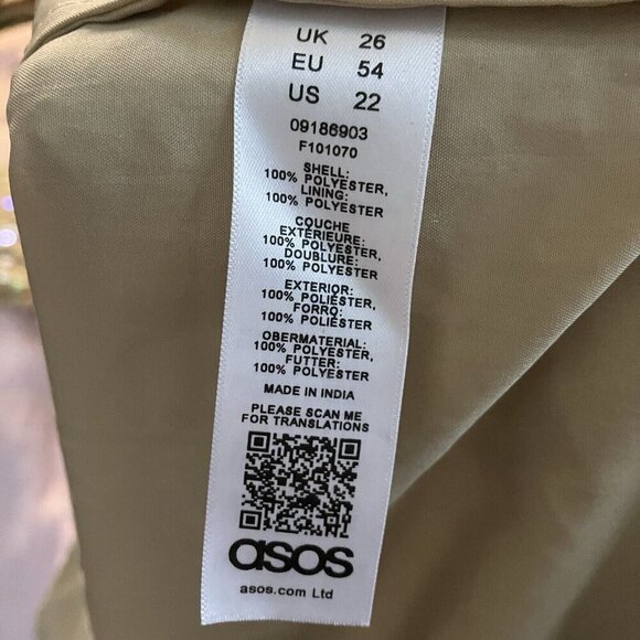 Brand New ASOS Curve beige Sequin Midi Wrap Dress, Size 22 - Picture 7 of 12